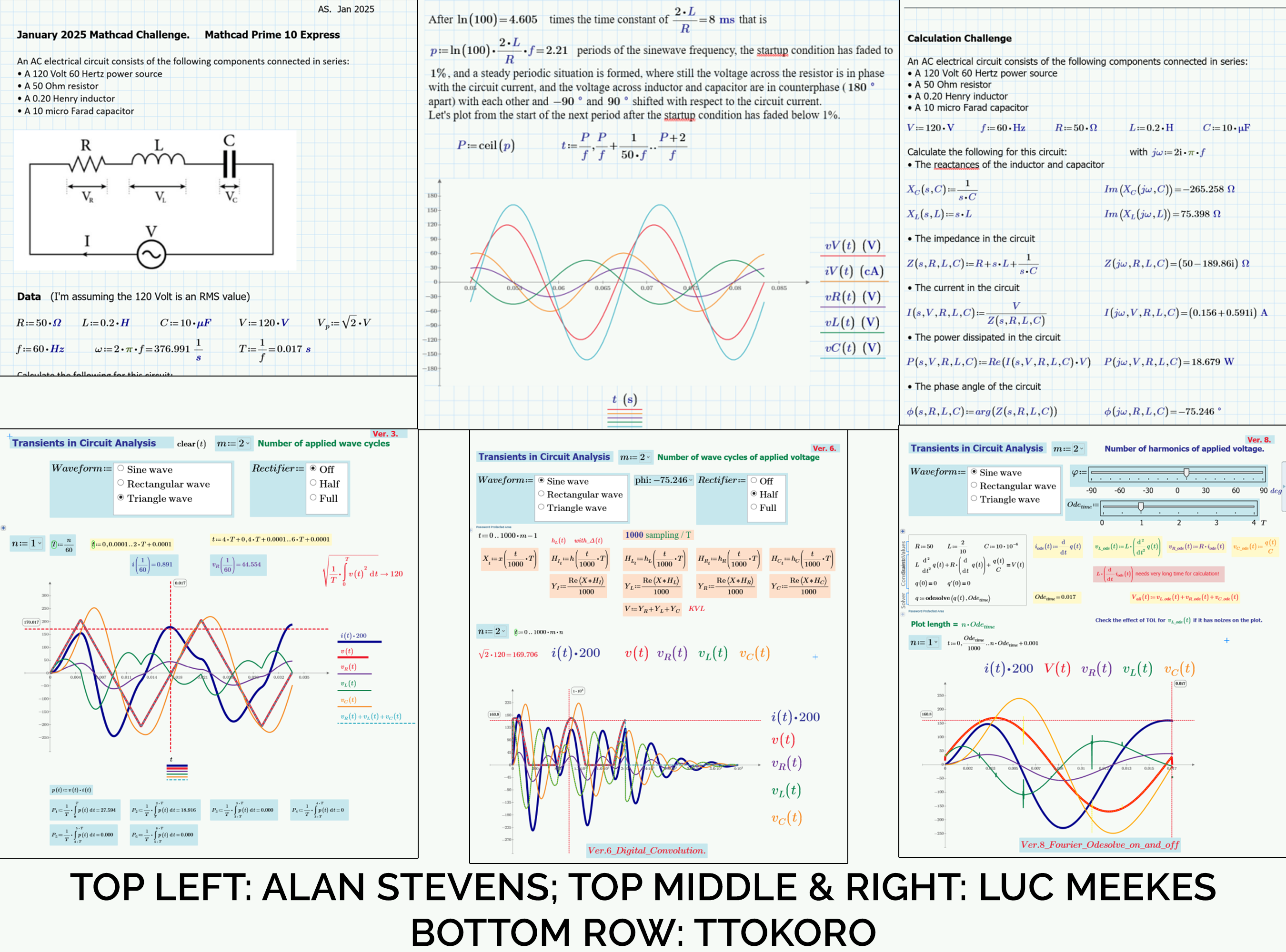 Mathcad Community Challenge January 2025 submission montage