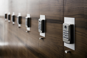 wooden digital lockers