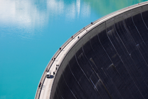 Concrete dam wall of Kaprun - Zell am See water reservoirs, Austria