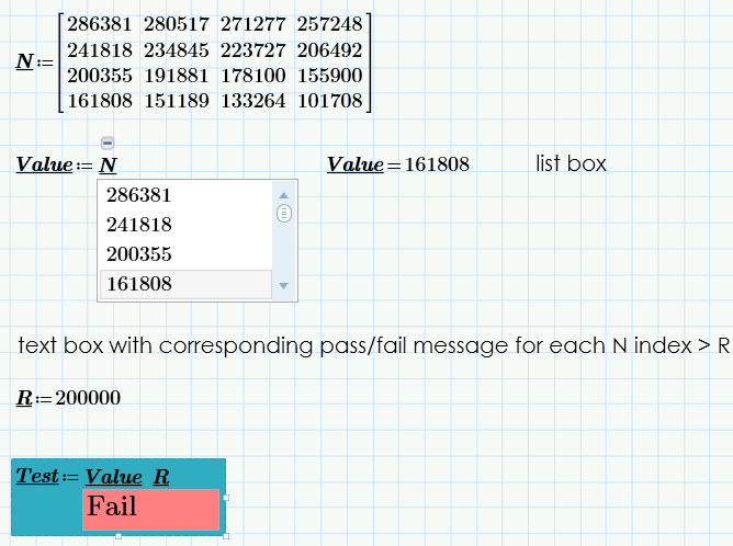 Mathcad Prime Text Box Conditional Formatting Fail Result