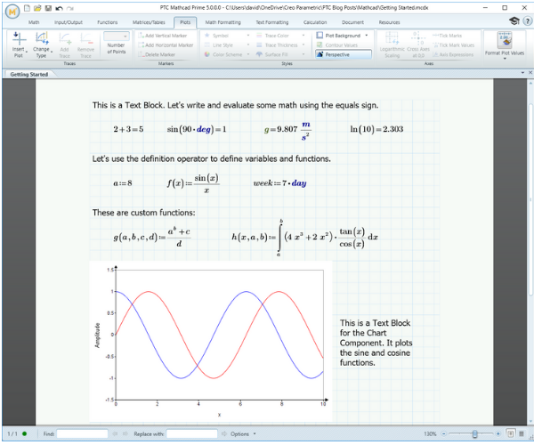 PTC Mathcad Prime getting started worksheet