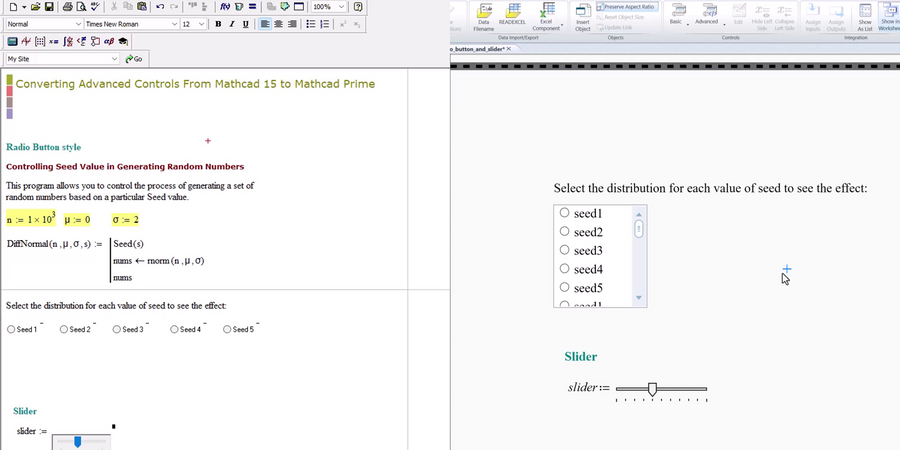 Converting Advanced Controls From Mathcad 15 to Mathcad Prime