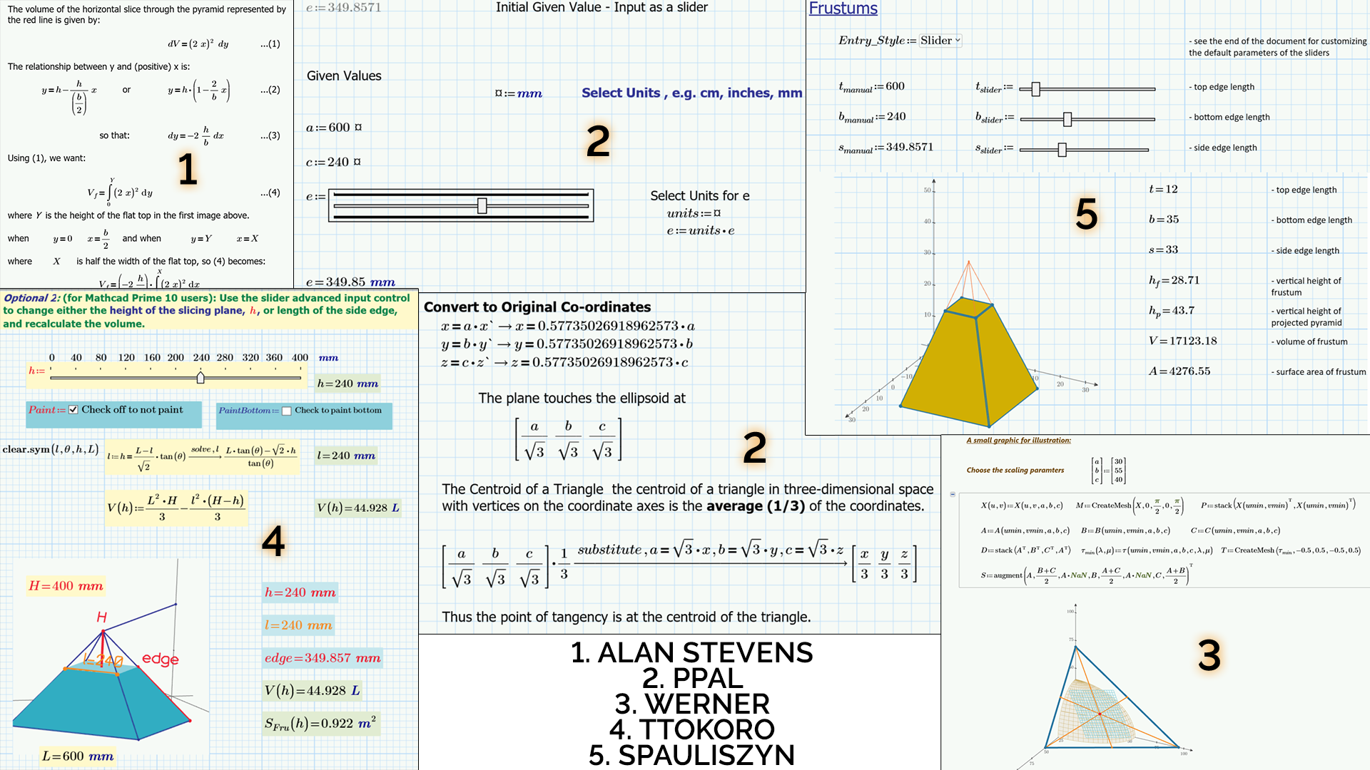 Submission Montage in Mathcad Community Challenge November 2024