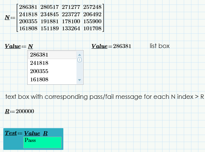 Mathcad Prime Text Box Conditional Formatting Pass Result