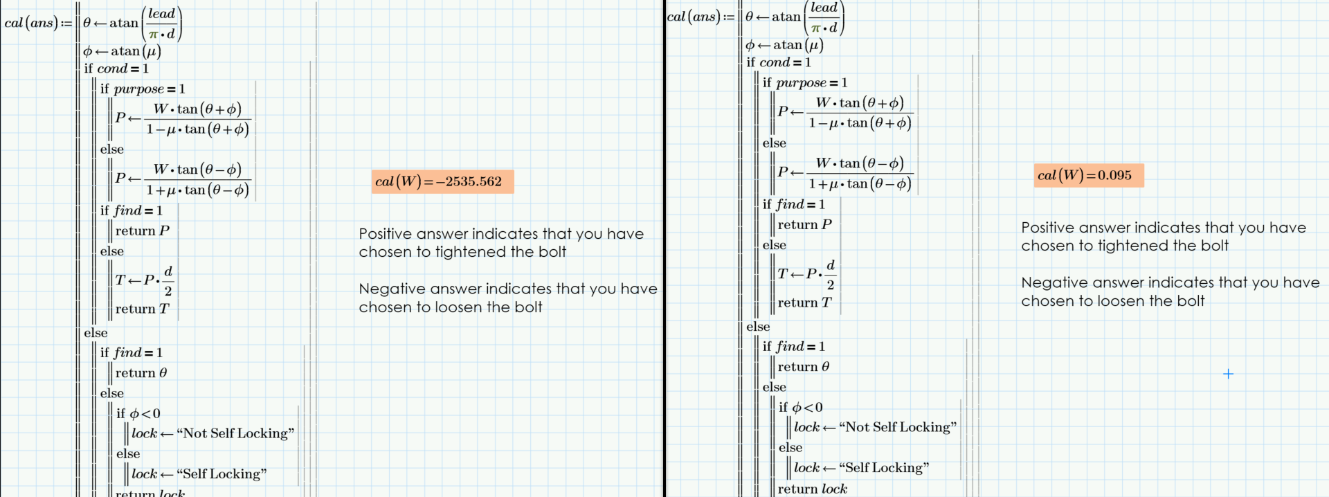 Ending Program of Mathcad Radio Button Worksheet