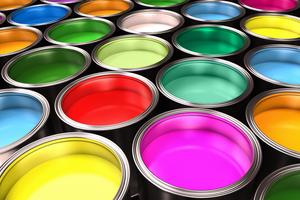 paint buckets of many colors