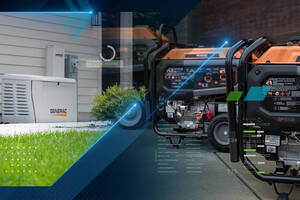 Generac generators connected through a digital thread linking engineering and service data.