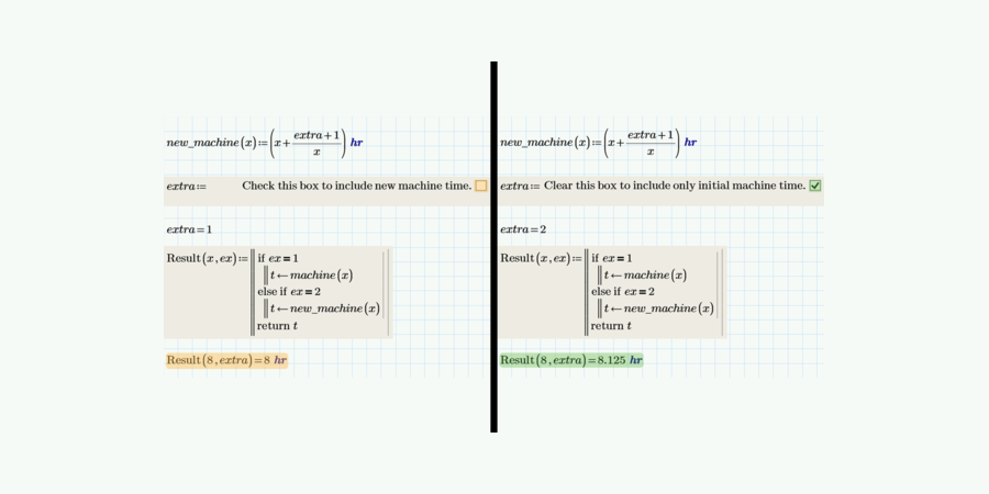 Checkboxes in Mathcad Prime 10