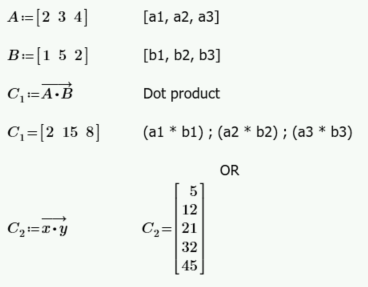 using the vectorization operator over an equation to multiply two vectors for the dot product